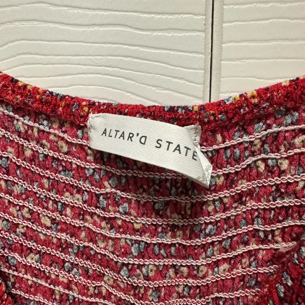 Altar'd State Red‎ Textured Knit Top